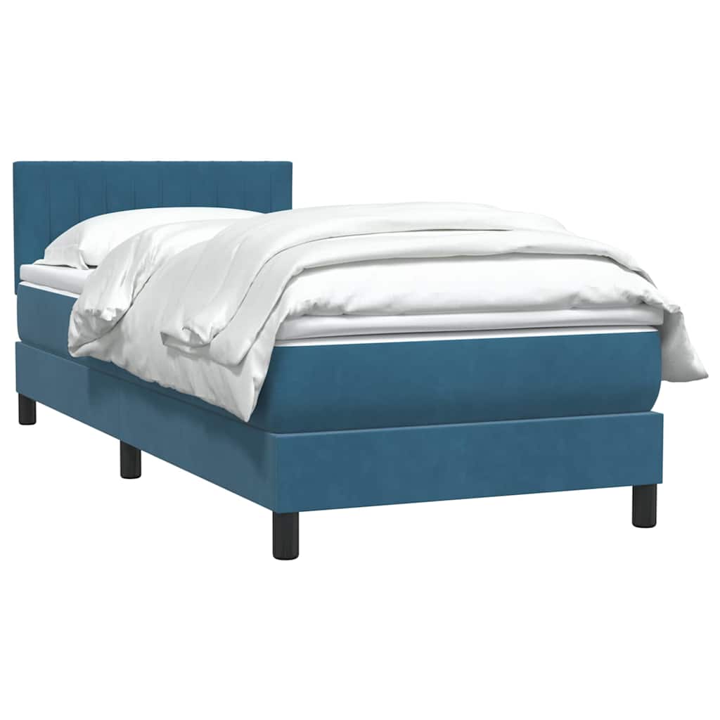 Boxspring met matras fluweel donkerblauw 80x210 cm is nu te koop bij PeponiXL, paradijselijk wonen!
