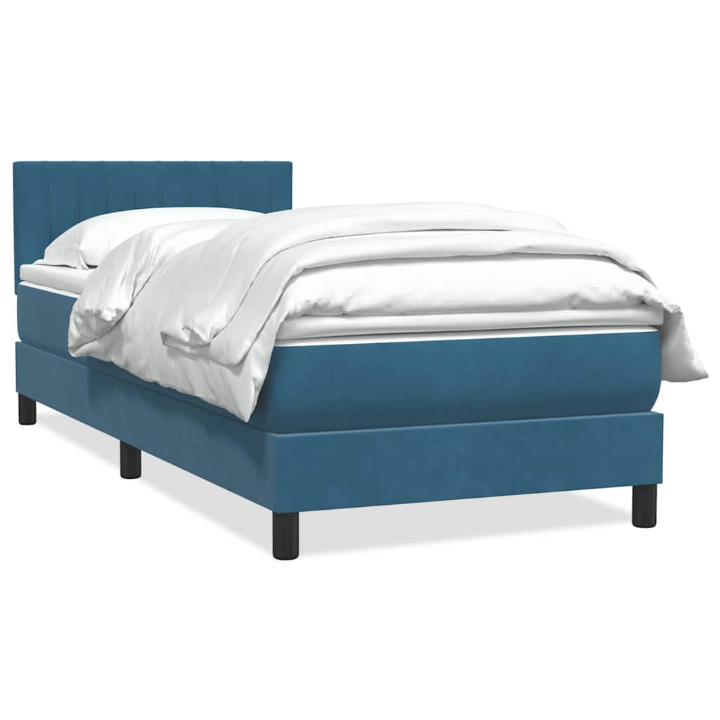 Boxspring met matras fluweel donkerblauw 80x210 cm is nu te koop bij PeponiXL, paradijselijk wonen!
