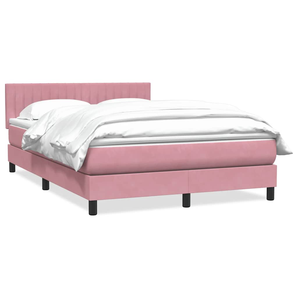 Boxspring met matras fluweel roze 140x210 cm is nu te koop bij PeponiXL, paradijselijk wonen!