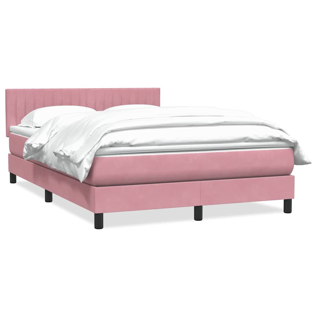 Boxspring met matras fluweel roze 160x210 cm is nu te koop bij PeponiXL, paradijselijk wonen!