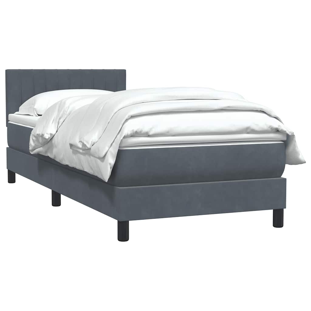 Boxspring met matras fluweel donkergrijs 80x220 cm