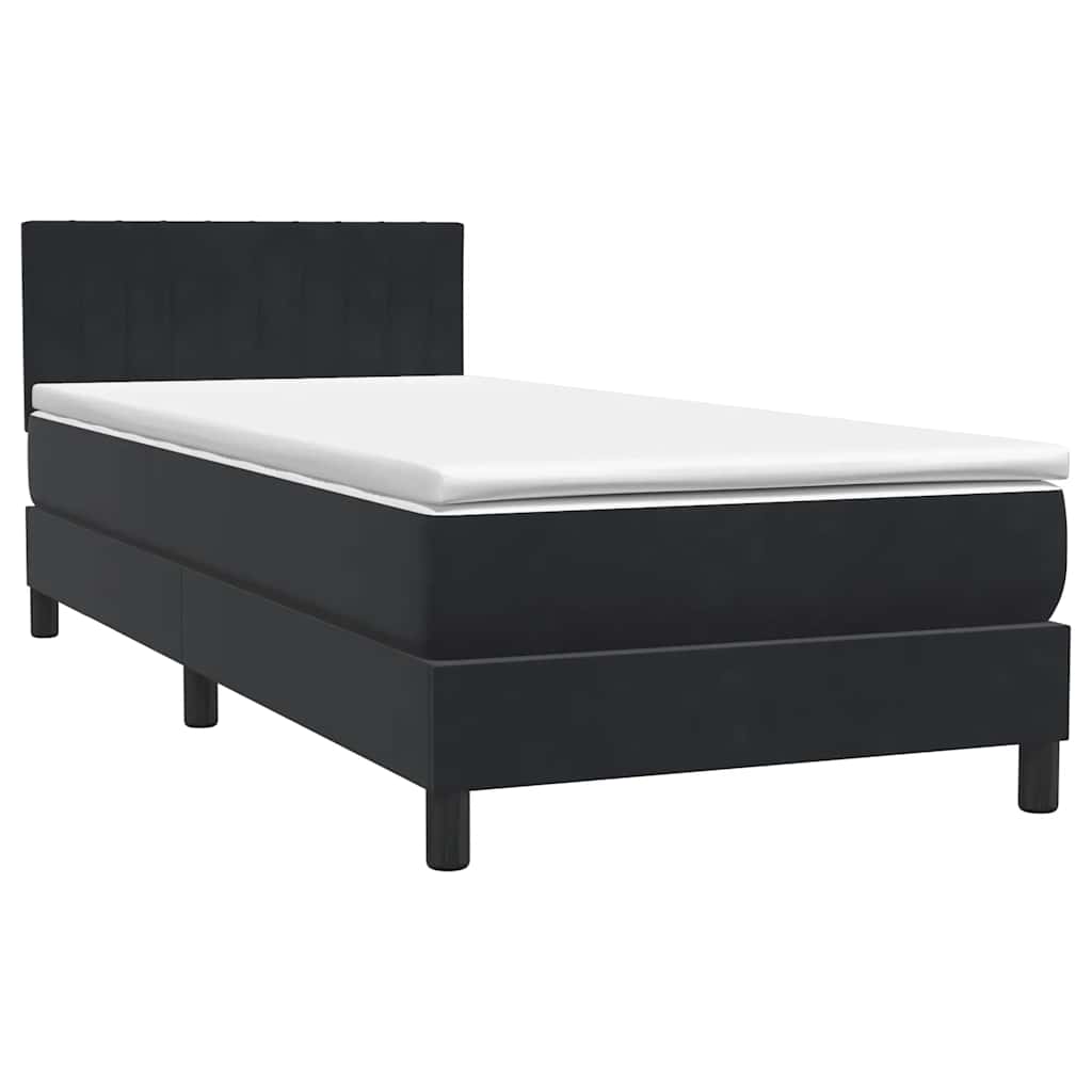 Boxspring met matras fluweel zwart 80x220 cm is nu te koop bij PeponiXL, paradijselijk wonen!