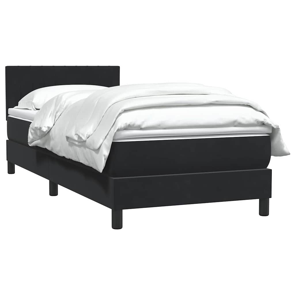 Boxspring met matras fluweel zwart 80x220 cm is nu te koop bij PeponiXL, paradijselijk wonen!