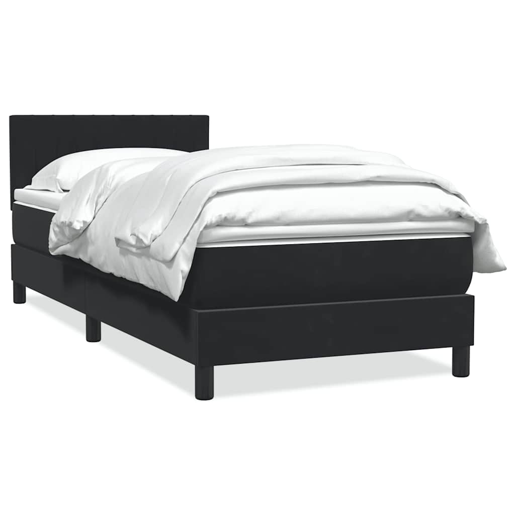 Boxspring met matras fluweel zwart 80x220 cm is nu te koop bij PeponiXL, paradijselijk wonen!