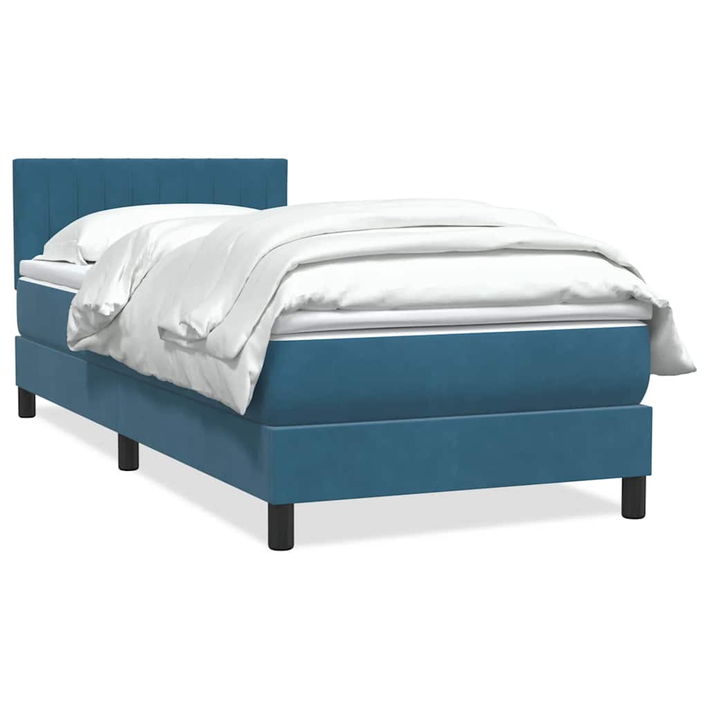 Boxspring met matras fluweel donkerblauw 80x220 cm is nu te koop bij PeponiXL, paradijselijk wonen!