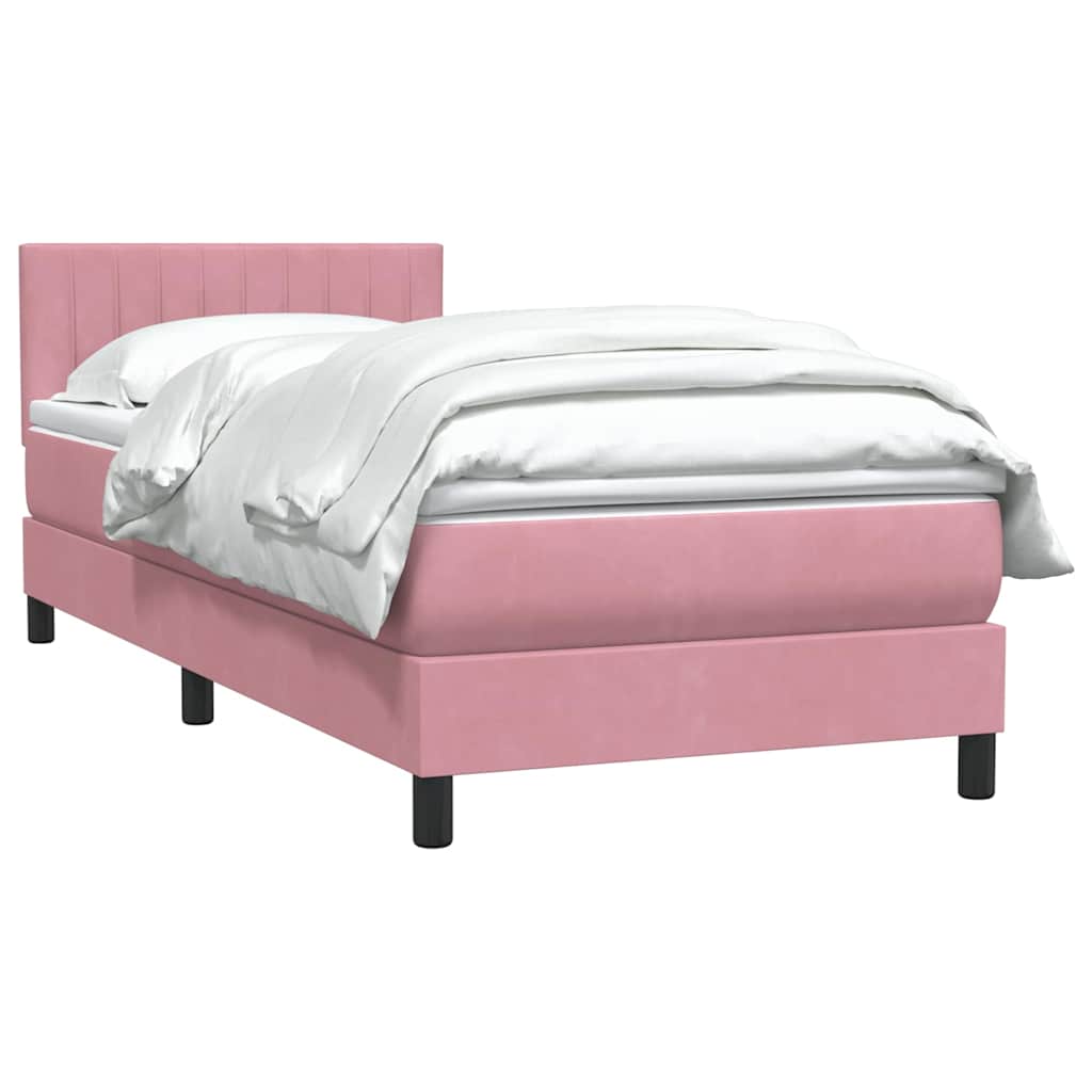 Boxspring met matras fluweel roze 80x220 cm is nu te koop bij PeponiXL, paradijselijk wonen!