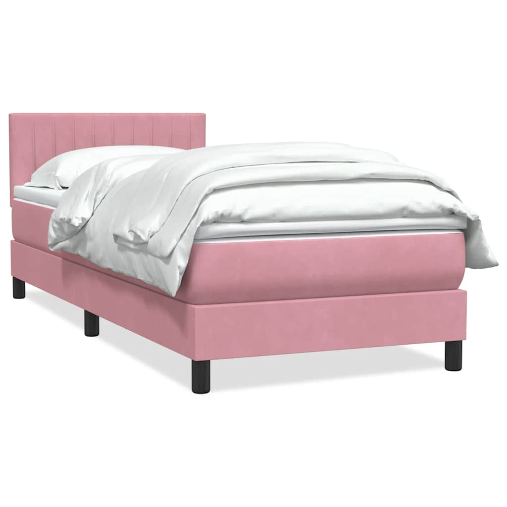 Boxspring met matras fluweel roze 80x220 cm is nu te koop bij PeponiXL, paradijselijk wonen!