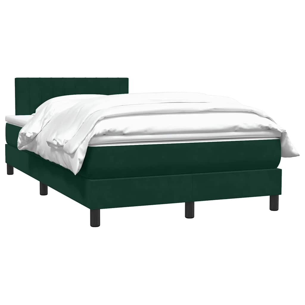 Boxspring met matras fluweel donkergroen 120x220 cm