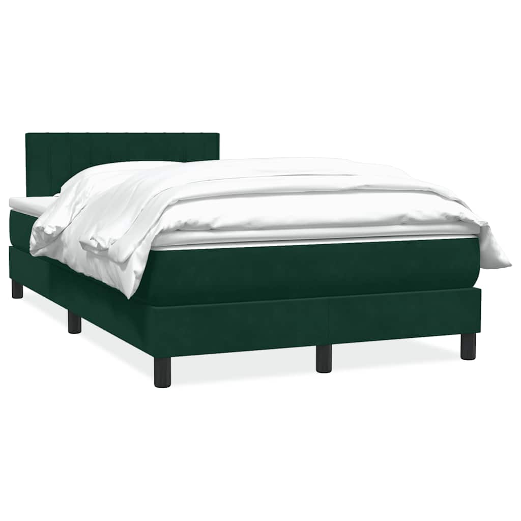 Boxspring met matras fluweel donkergroen 120x220 cm