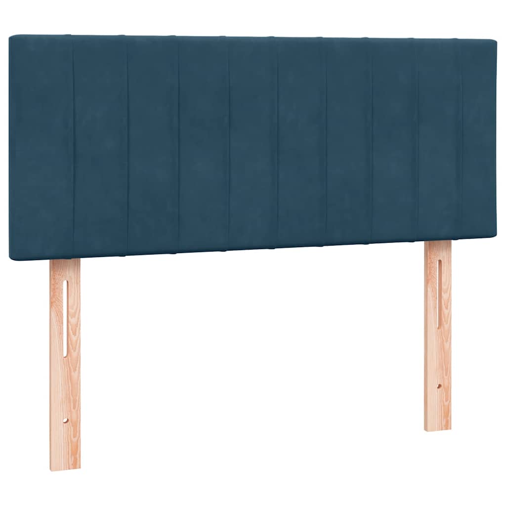 Boxspring met matras fluweel donkerblauw 120x220 cm
