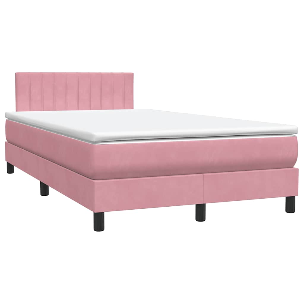 Boxspring met matras fluweel roze 120x220 cm is nu te koop bij PeponiXL, paradijselijk wonen!