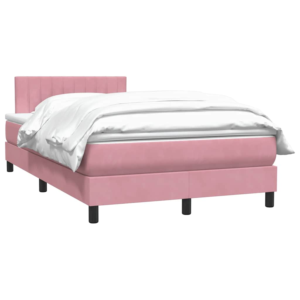 Boxspring met matras fluweel roze 120x220 cm is nu te koop bij PeponiXL, paradijselijk wonen!