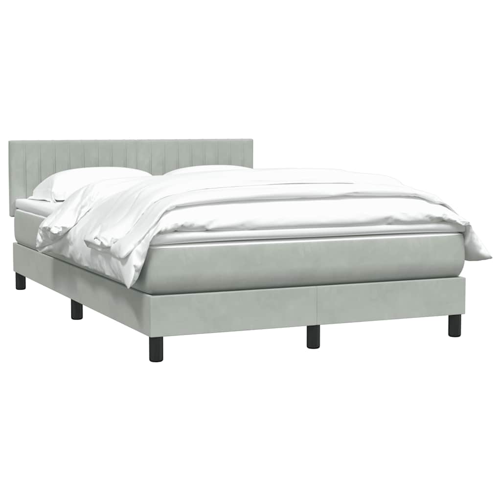 Boxspring met matras fluweel lichtgrijs 160x220 cm is nu te koop bij PeponiXL, paradijselijk wonen!
