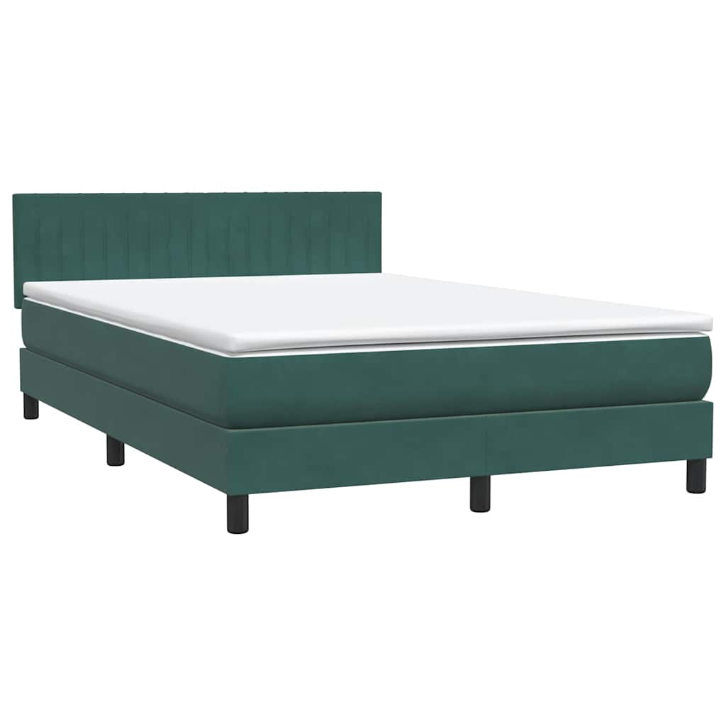 Boxspring met matras fluweel donkergroen 160x220 cm is nu te koop bij PeponiXL, paradijselijk wonen!