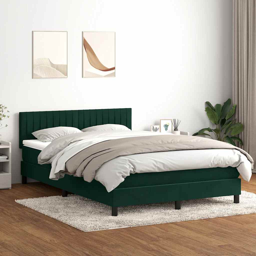 Boxspring met matras fluweel donkergroen 160x220 cm is nu te koop bij PeponiXL, paradijselijk wonen!