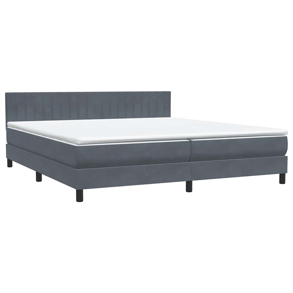 Boxspring met matras fluweel donkergrijs 180x220 cm is nu te koop bij PeponiXL, paradijselijk wonen!
