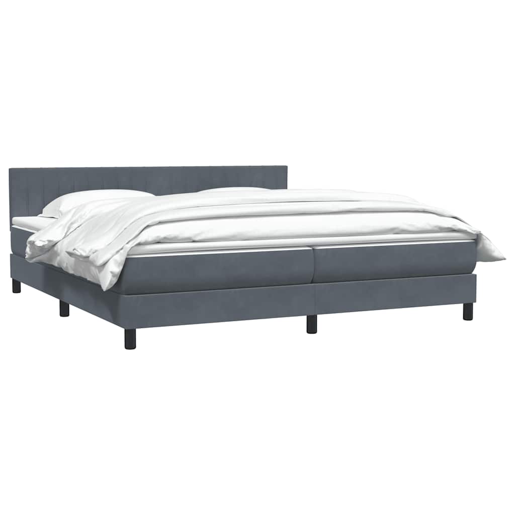 Boxspring met matras fluweel donkergrijs 180x220 cm is nu te koop bij PeponiXL, paradijselijk wonen!