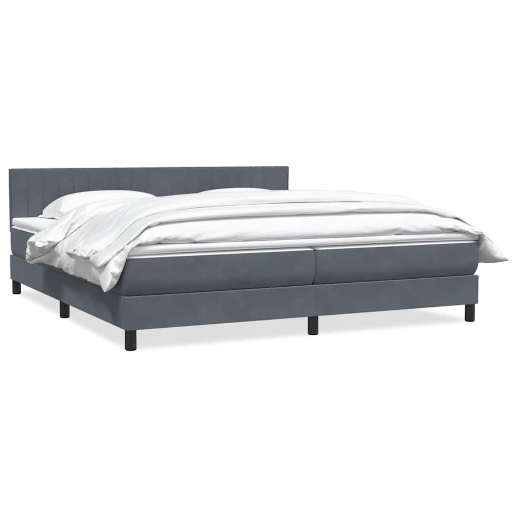 Boxspring met matras fluweel donkergrijs 180x220 cm is nu te koop bij PeponiXL, paradijselijk wonen!