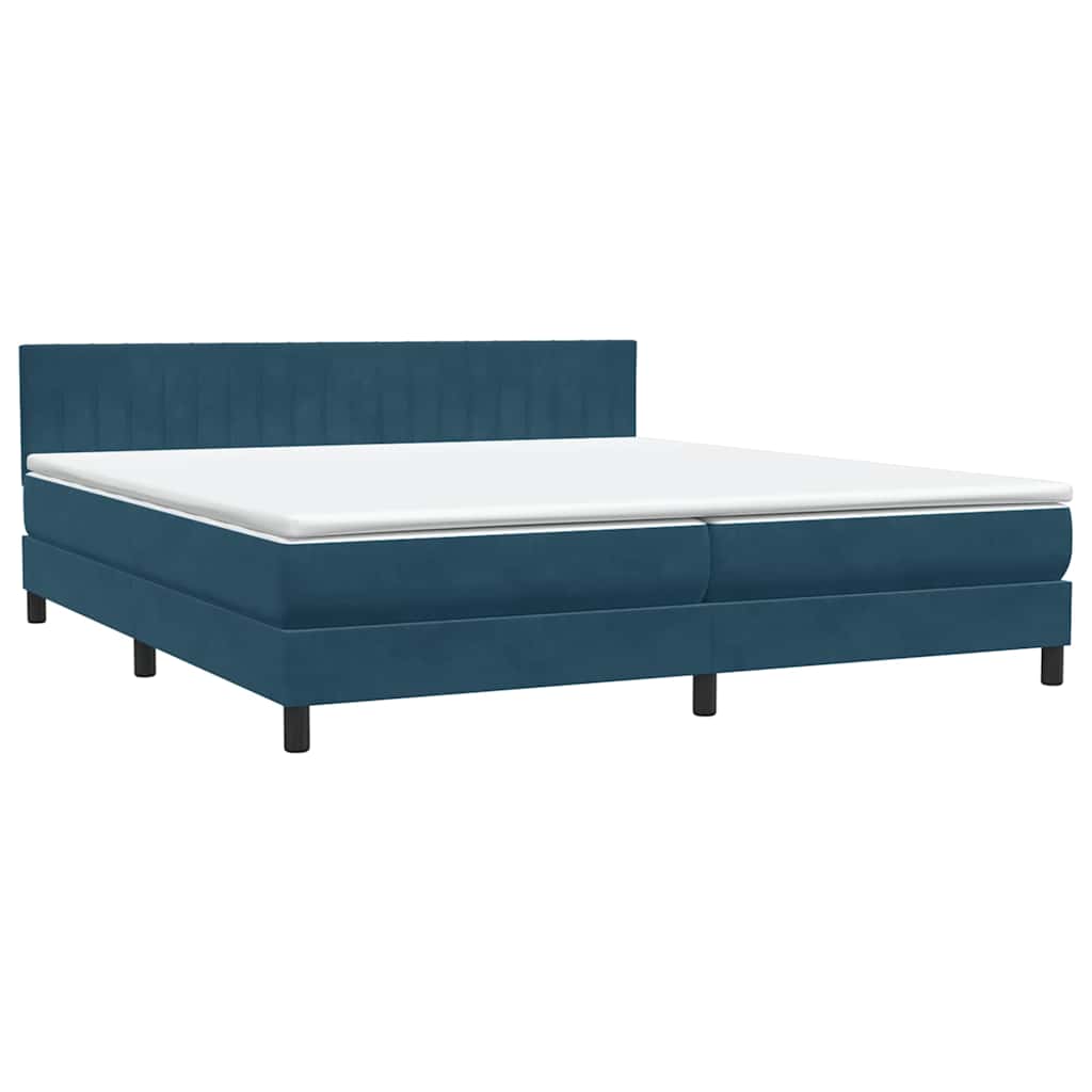 Boxspring met matras fluweel donkerblauw 180x220 cm is nu te koop bij PeponiXL, paradijselijk wonen!