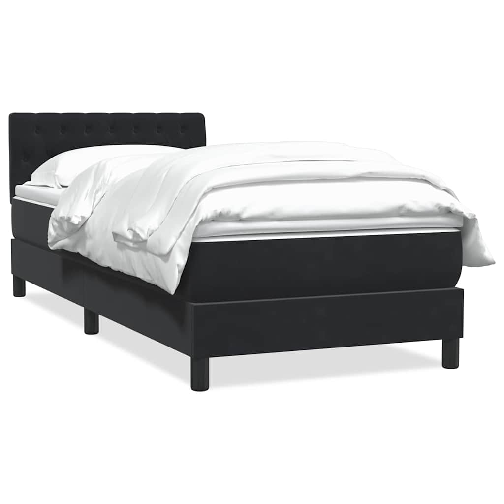 Boxspring met matras fluweel zwart 90x210 cm is nu te koop bij PeponiXL, paradijselijk wonen!