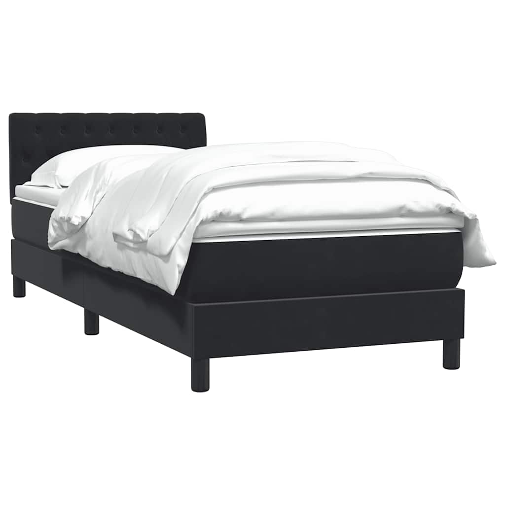 Boxspring met matras fluweel zwart 90x210 cm is nu te koop bij PeponiXL, paradijselijk wonen!
