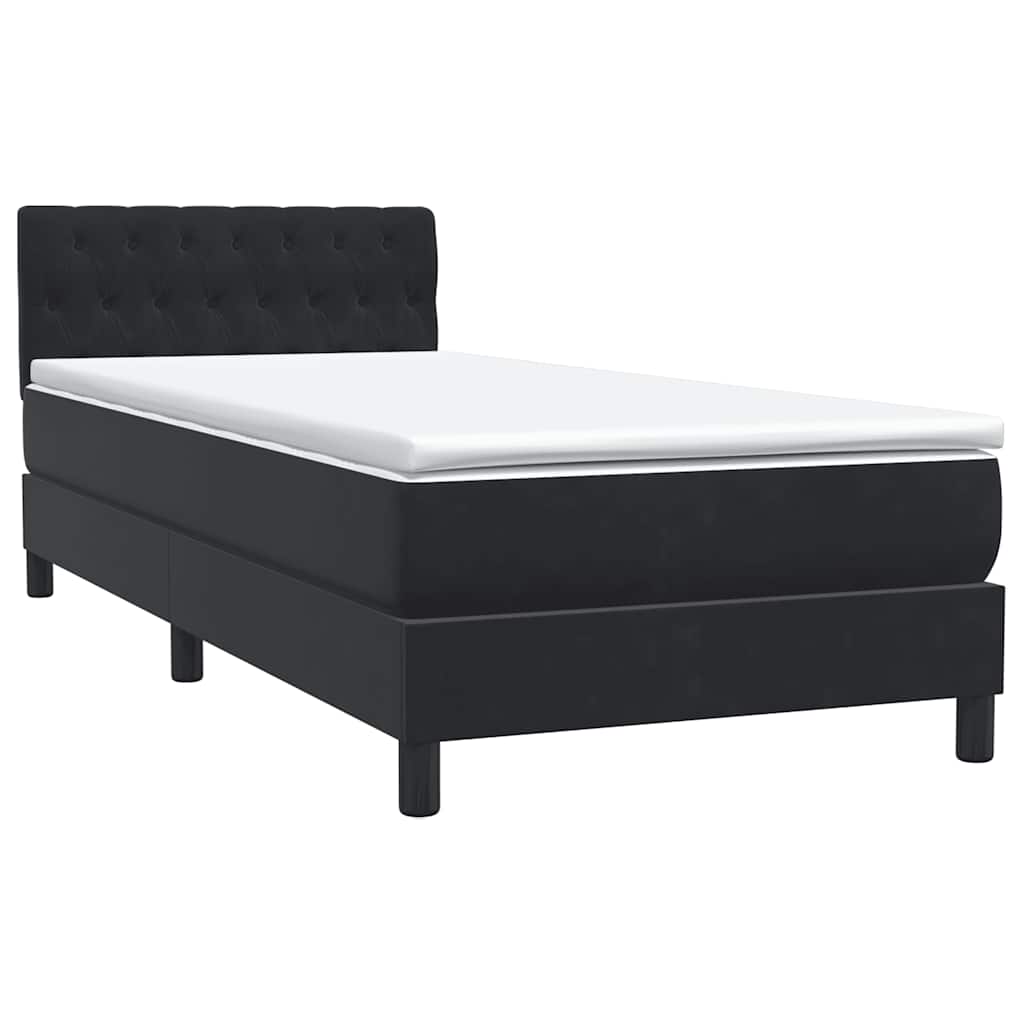Boxspring met matras fluweel zwart 90x210 cm is nu te koop bij PeponiXL, paradijselijk wonen!