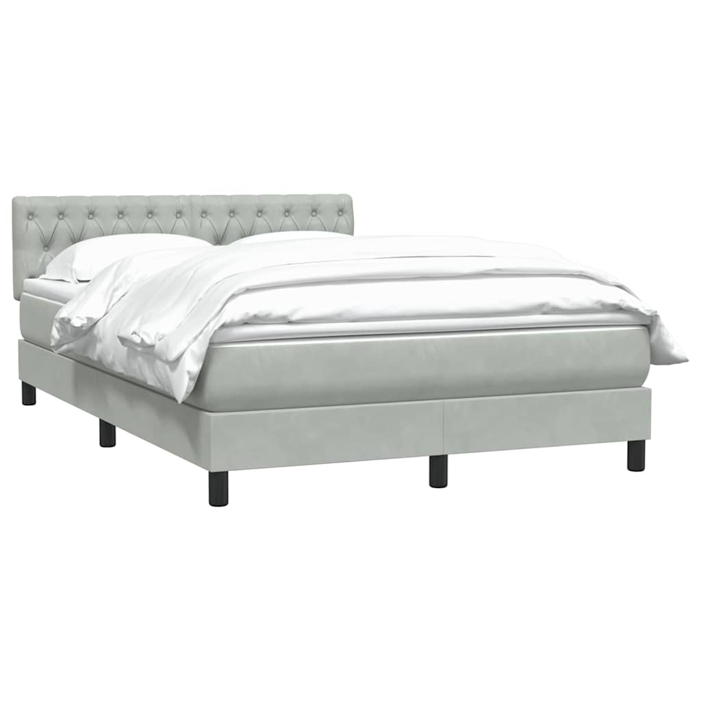 Boxspring met matras fluweel lichtgrijs 160x210 cm is nu te koop bij PeponiXL, paradijselijk wonen!
