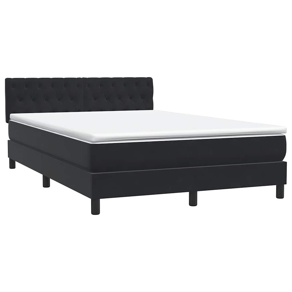 Boxspring met matras fluweel zwart 160x210 cm is nu te koop bij PeponiXL, paradijselijk wonen!