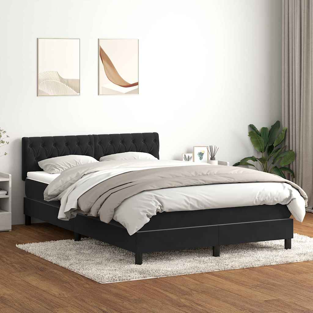Boxspring met matras fluweel zwart 160x210 cm is nu te koop bij PeponiXL, paradijselijk wonen!