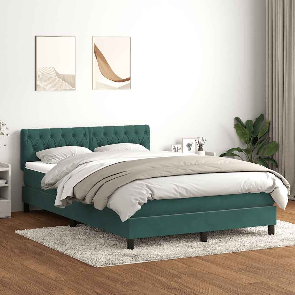 Boxspring met matras fluweel donkergroen 160x210 cm is nu te koop bij PeponiXL, paradijselijk wonen!