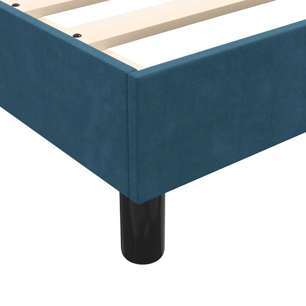 Boxspring met matras fluweel donkerblauw 160x210 cm