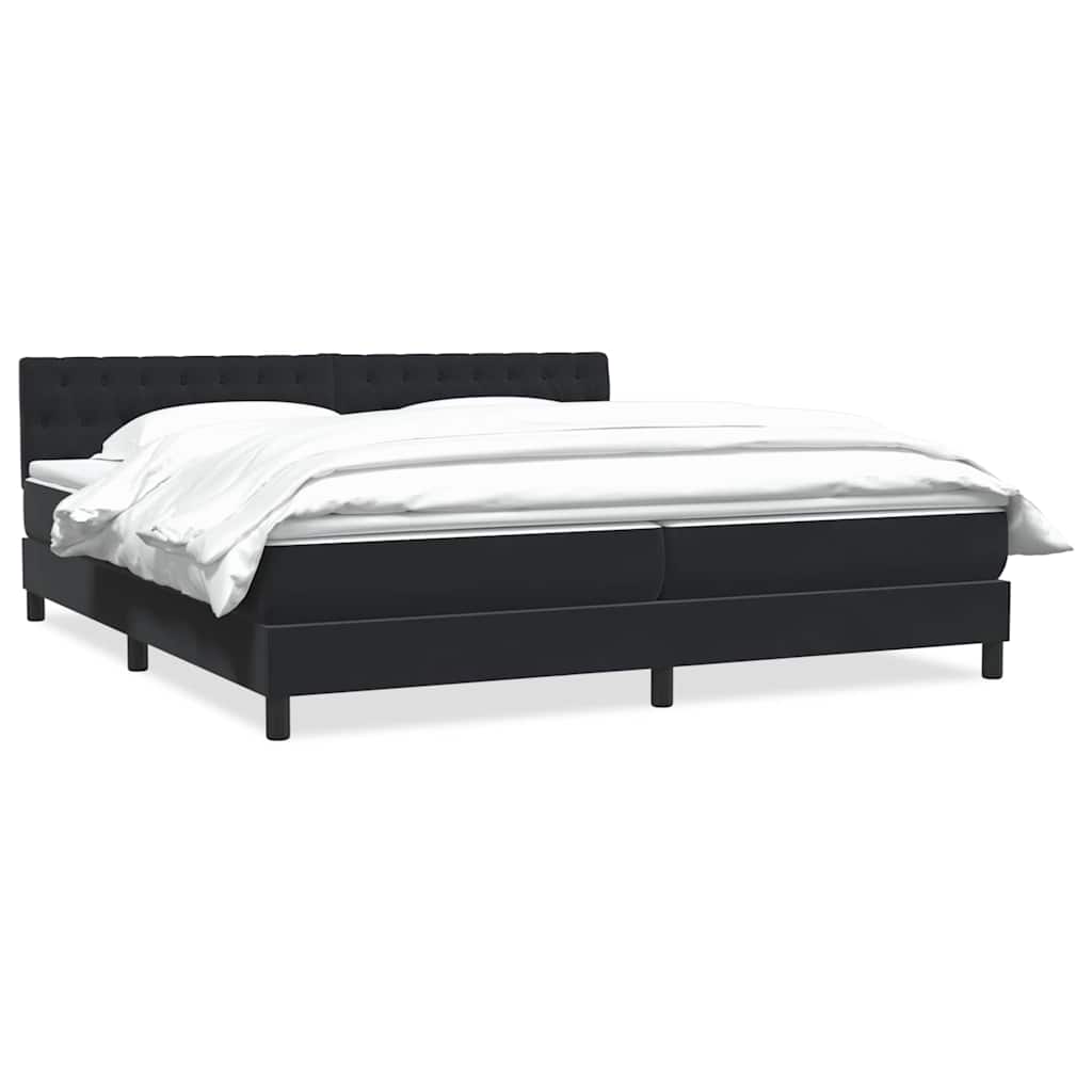 Boxspring met matras fluweel zwart 180x210 cm