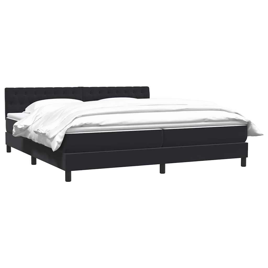 Boxspring met matras fluweel zwart 180x210 cm