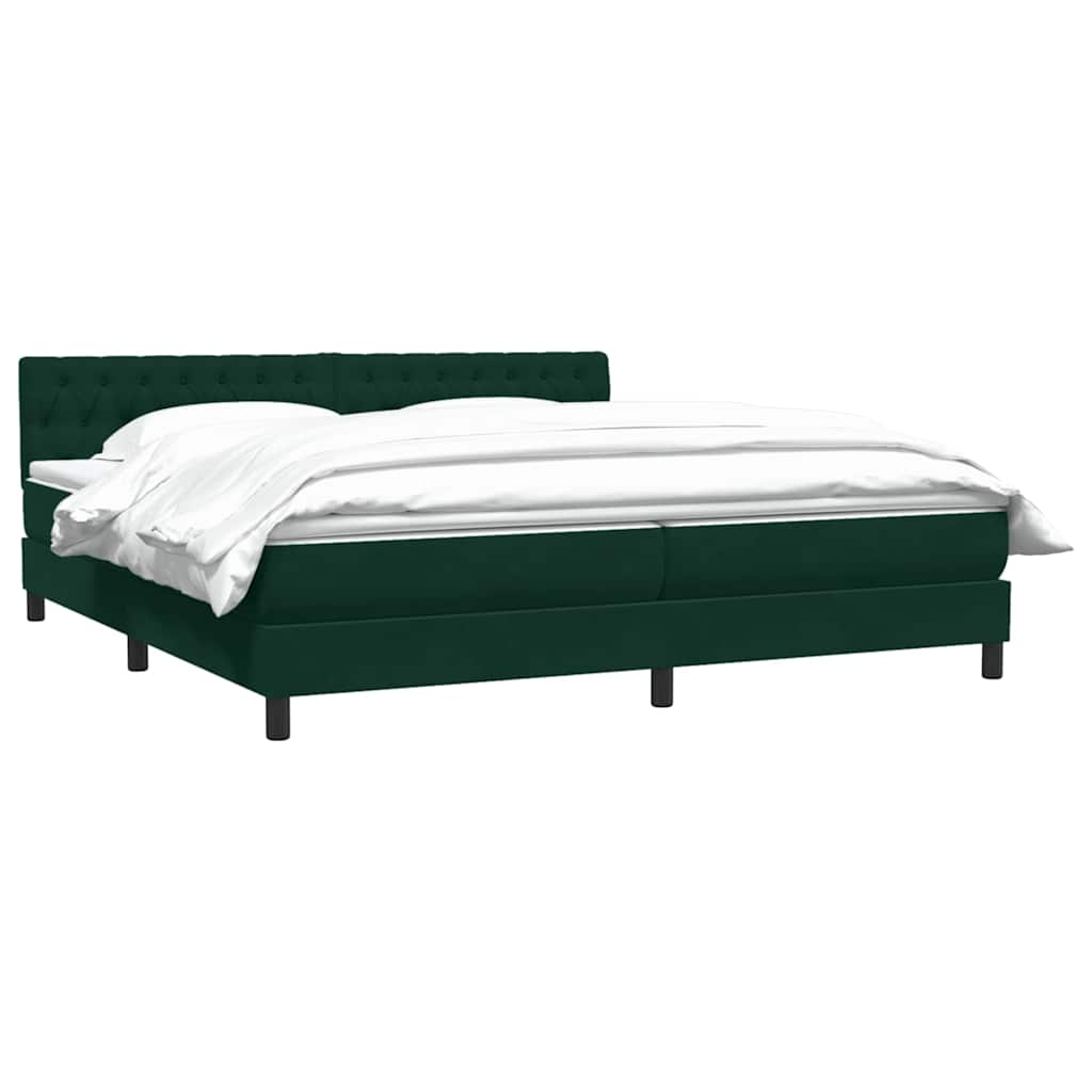 Boxspring met matras fluweel donkergroen 180x210 cm