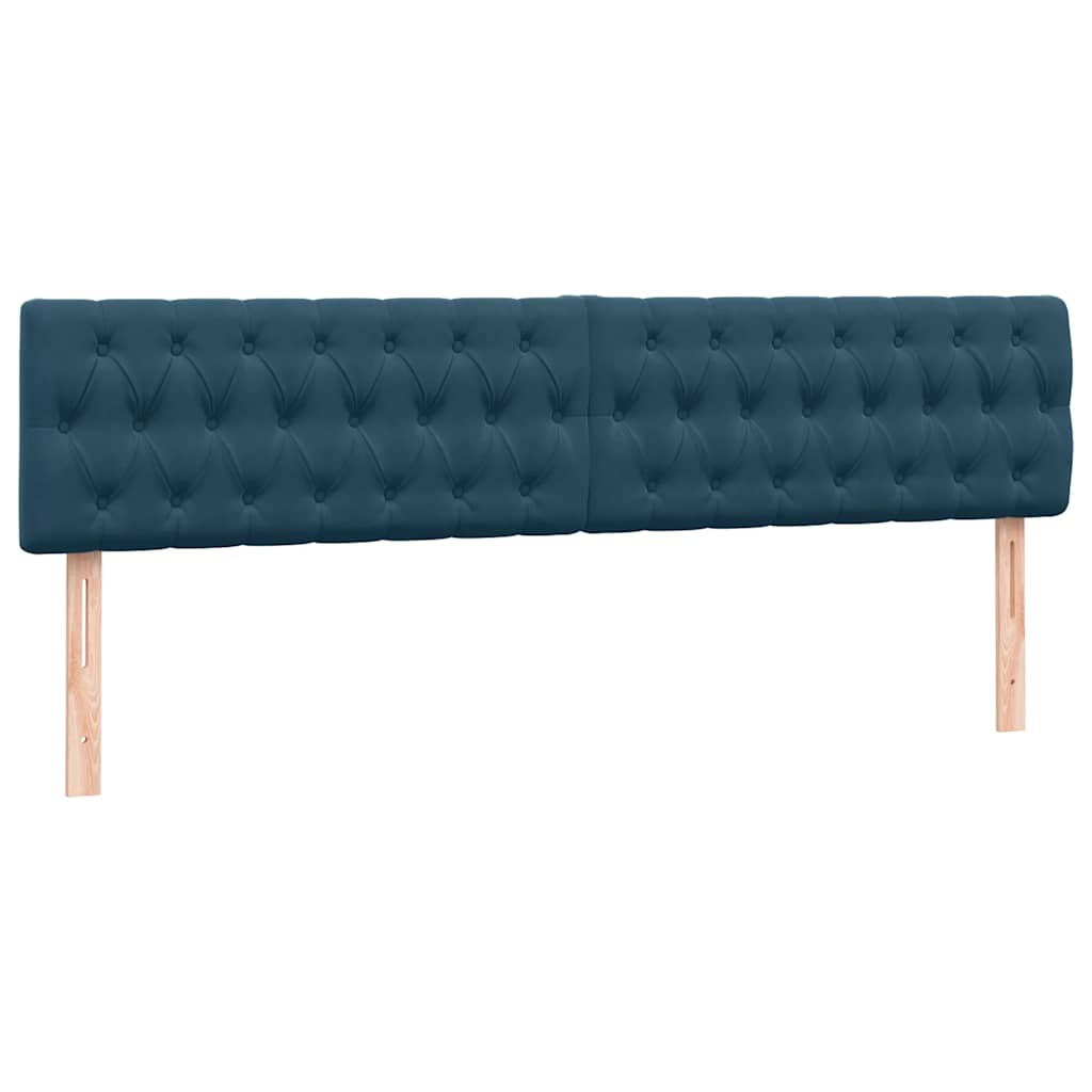 Boxspring met matras fluweel donkerblauw 180x210 cm