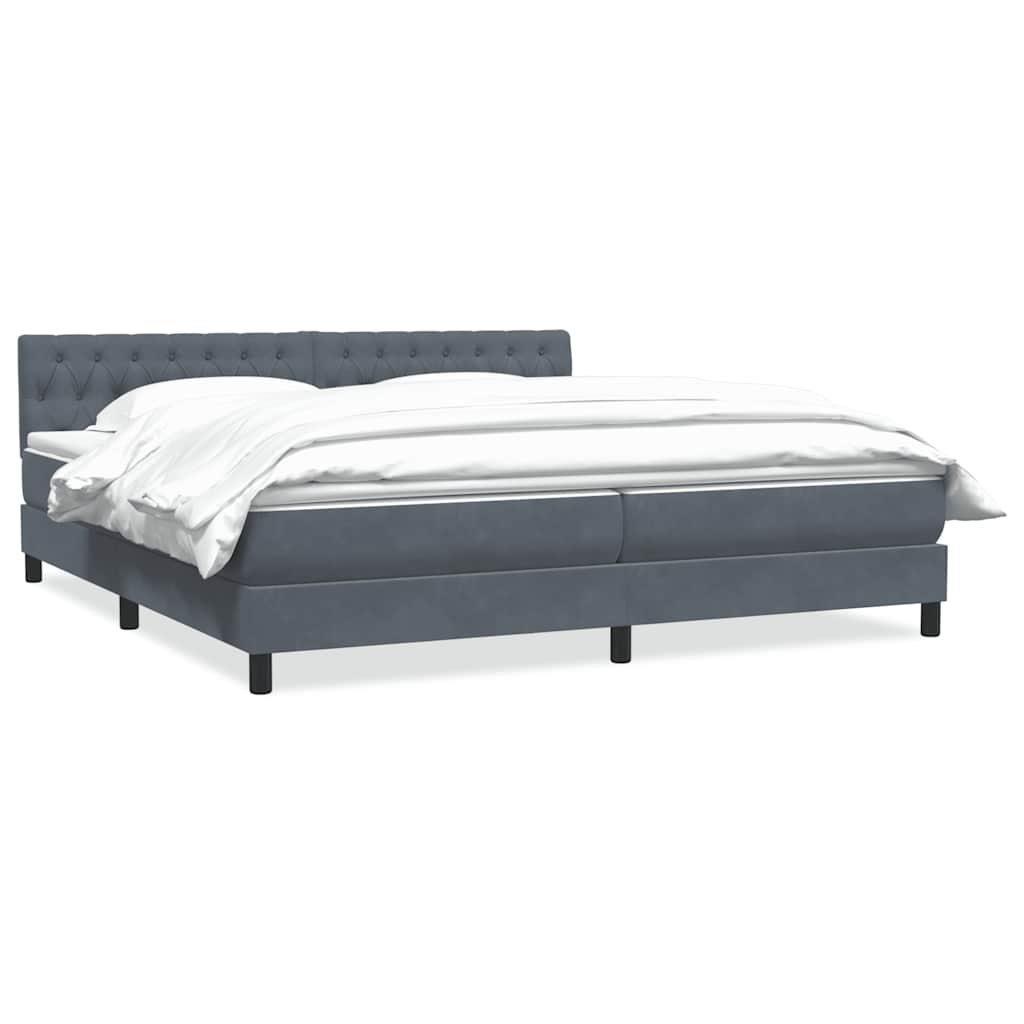 Boxspring met matras fluweel donkergrijs 200x210 cm