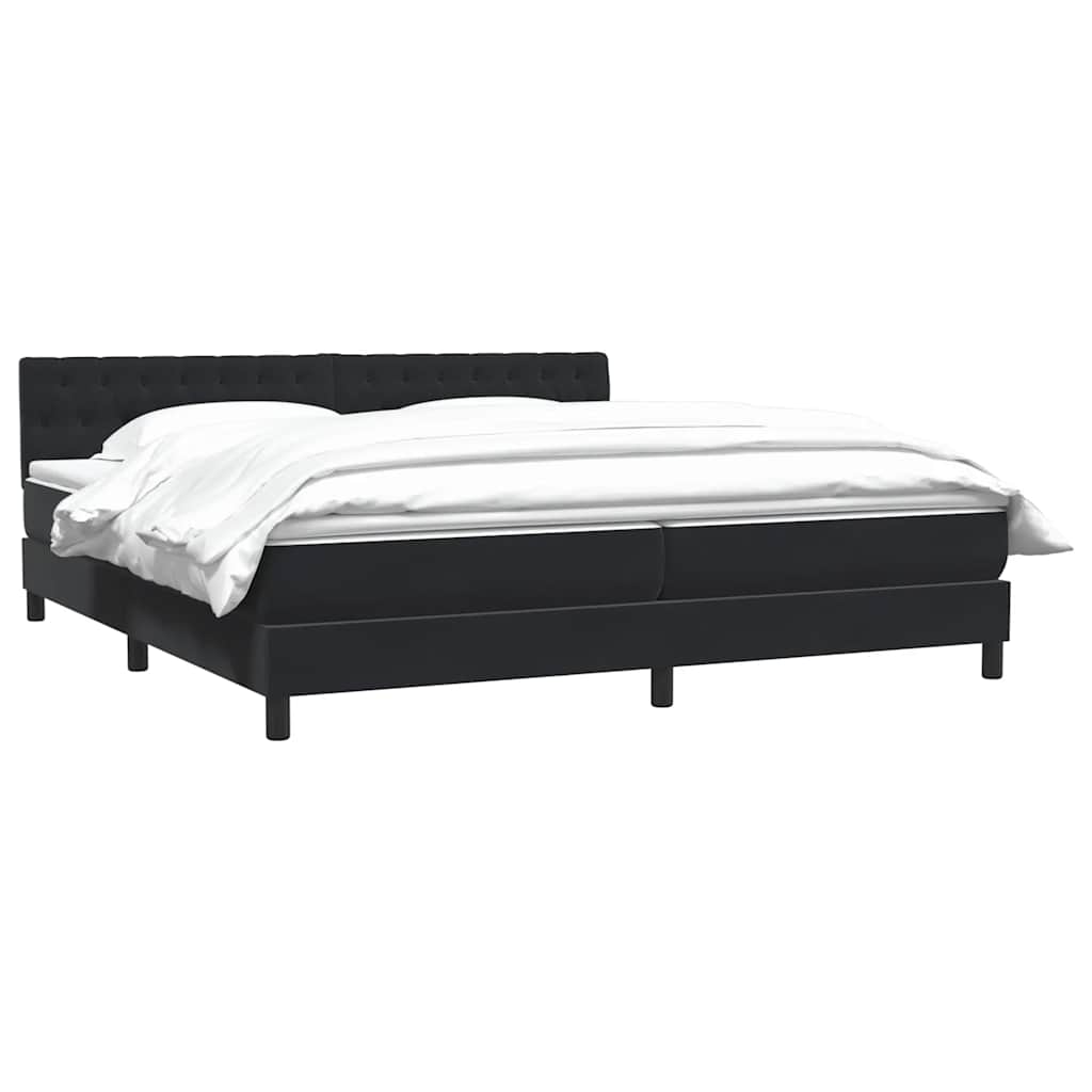 Boxspring met matras fluweel zwart 200x210 cm
