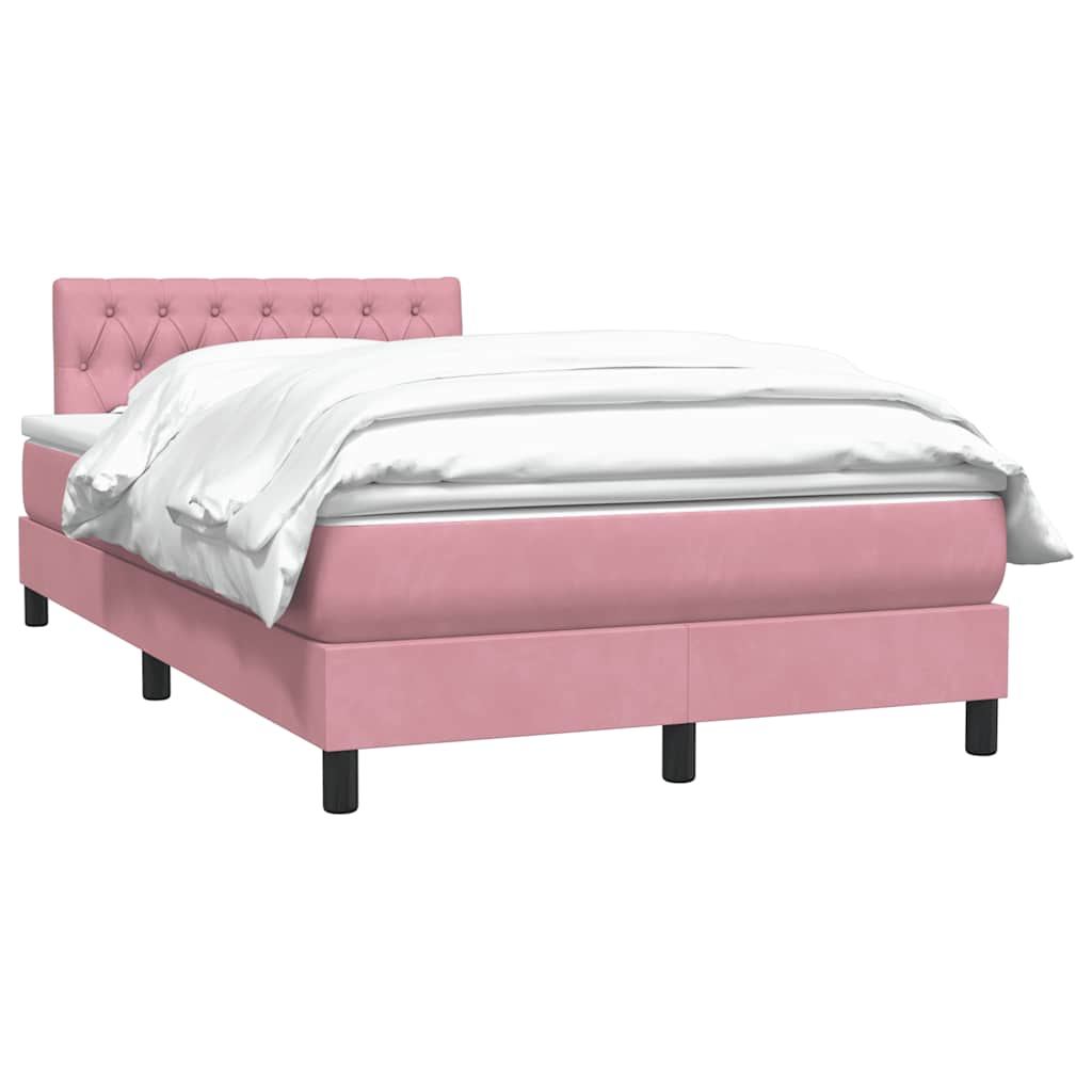 Boxspring met matras fluweel roze 120x220 cm is nu te koop bij PeponiXL, paradijselijk wonen!