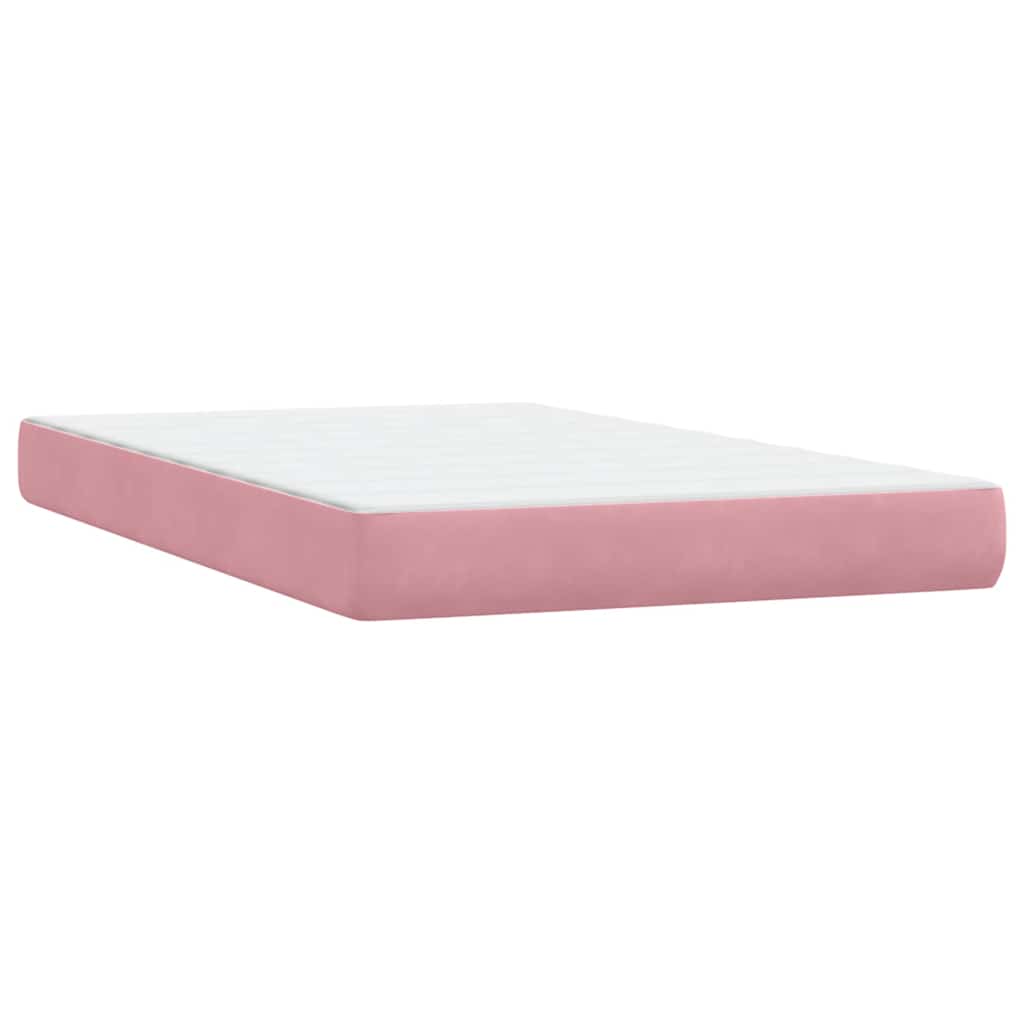 Boxspring met matras fluweel roze 120x220 cm is nu te koop bij PeponiXL, paradijselijk wonen!
