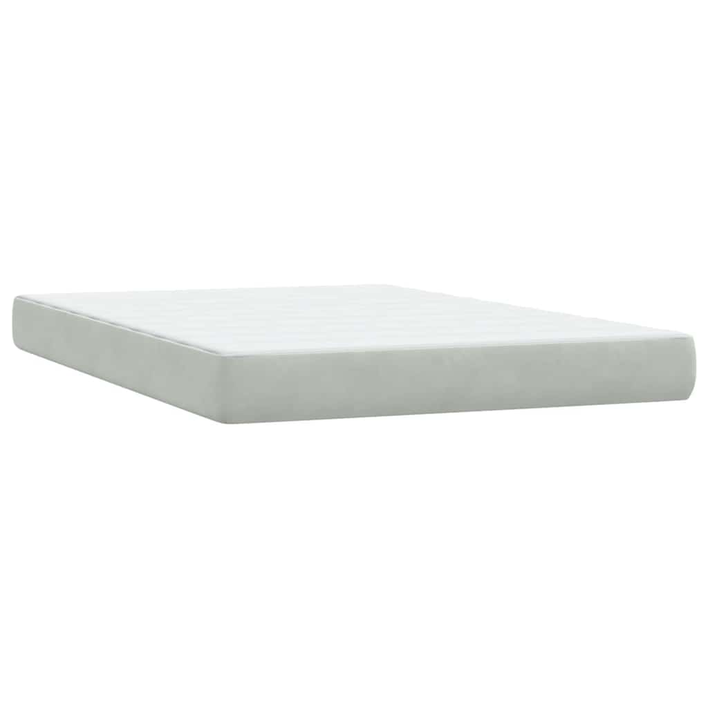 Boxspring met matras fluweel lichtgrijs 160x220 cm is nu te koop bij PeponiXL, paradijselijk wonen!