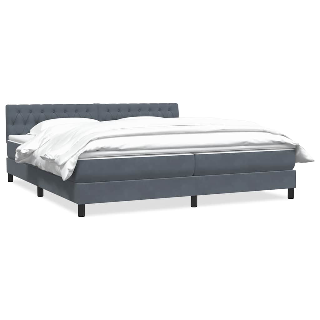Boxspring met matras fluweel donkergrijs 180x220 cm is nu te koop bij PeponiXL, paradijselijk wonen!