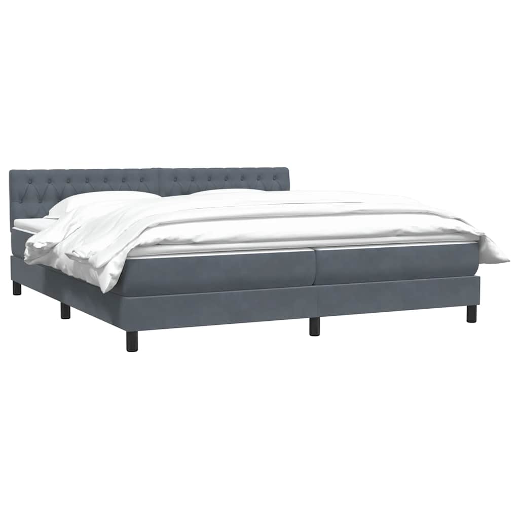 Boxspring met matras fluweel donkergrijs 180x220 cm is nu te koop bij PeponiXL, paradijselijk wonen!