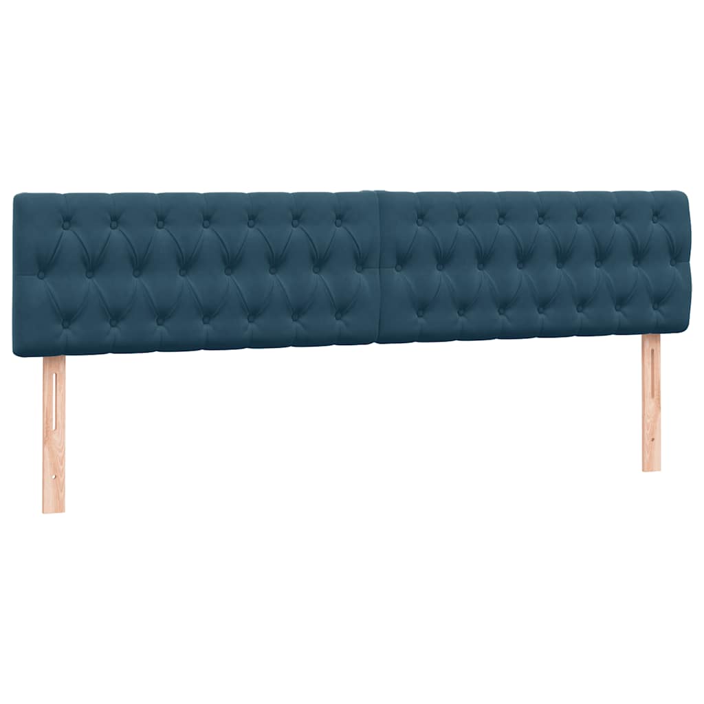Boxspring met matras fluweel donkerblauw 200x220 cm