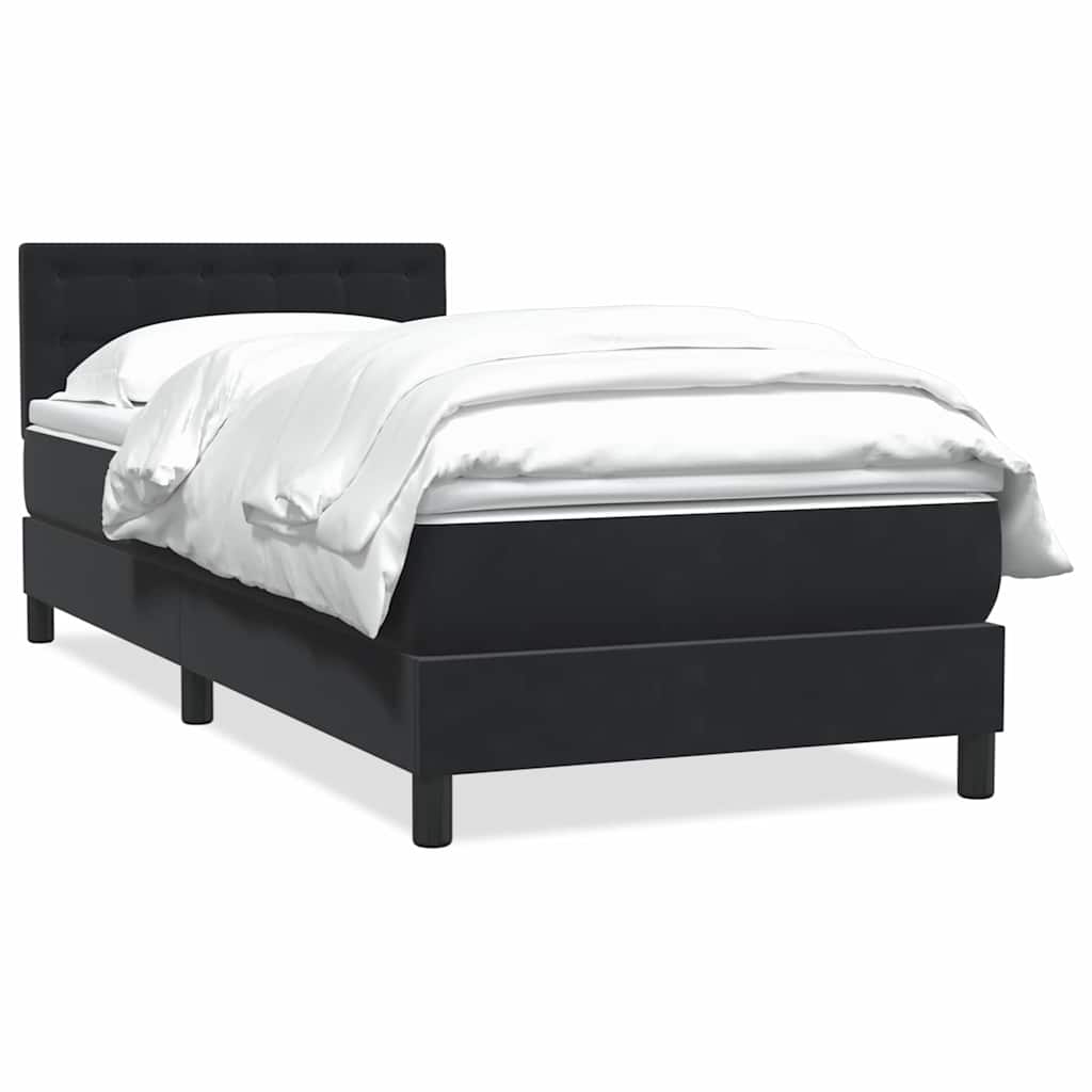 Boxspring met matras fluweel zwart 80x210 cm