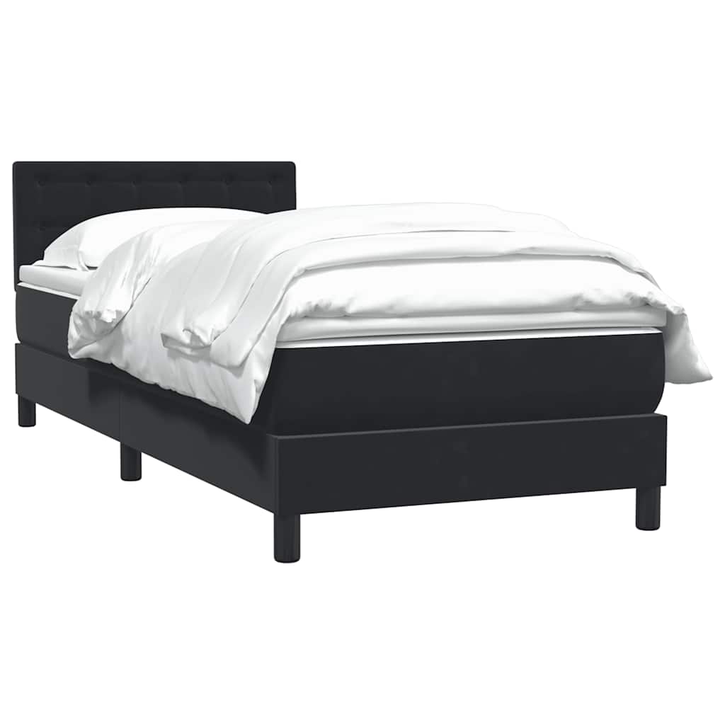 Boxspring met matras fluweel zwart 80x210 cm