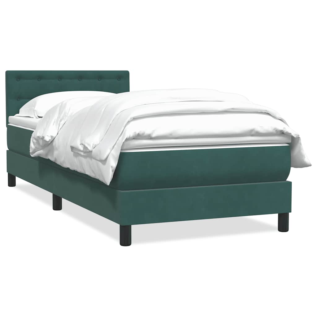 Boxspring met matras fluweel donkergroen 80x210 cm