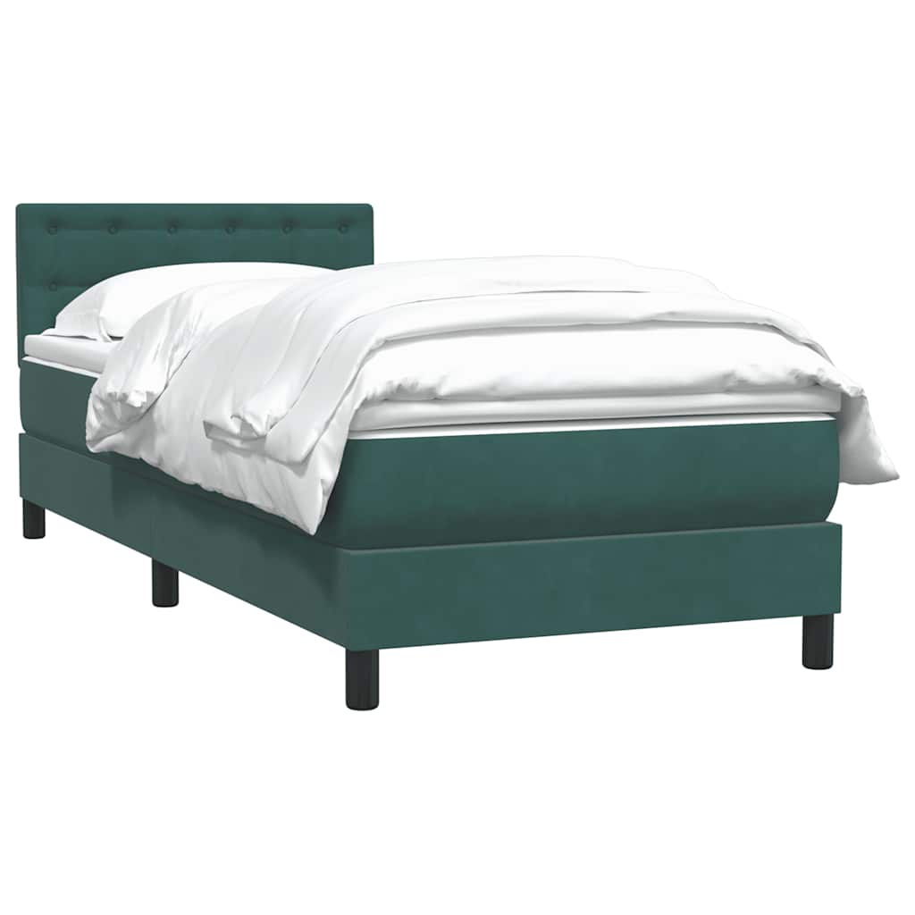 Boxspring met matras fluweel donkergroen 80x210 cm