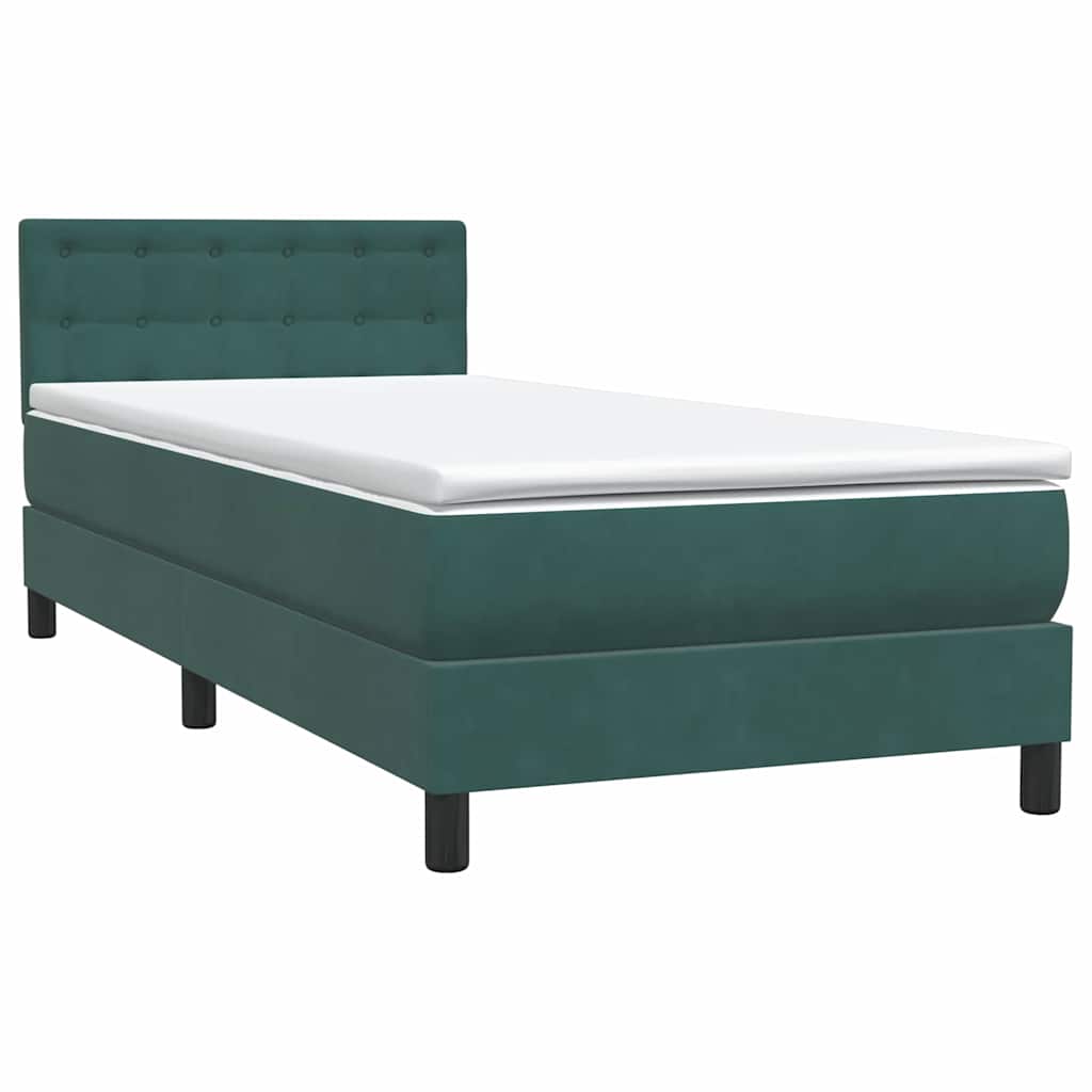 Boxspring met matras fluweel donkergroen 80x210 cm