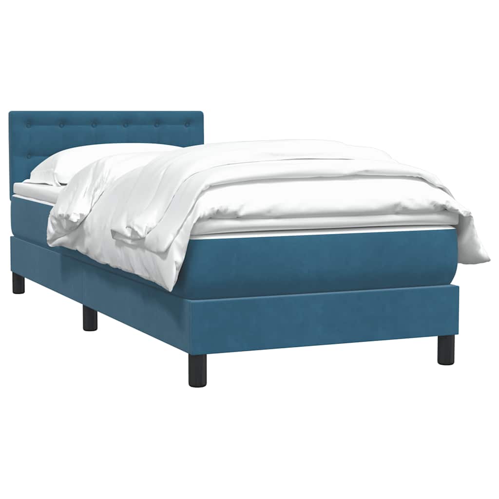 Boxspring met matras fluweel donkerblauw 80x210 cm is nu te koop bij PeponiXL, paradijselijk wonen!