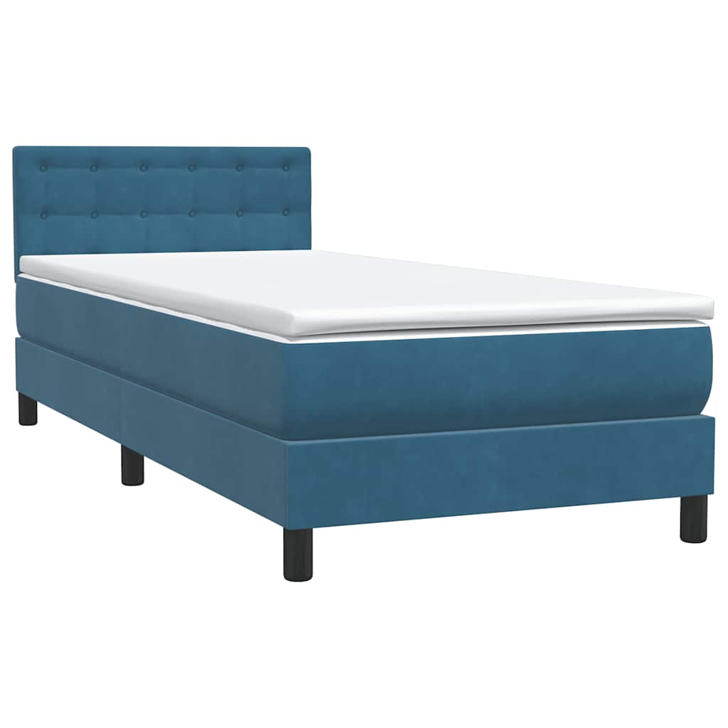 Boxspring met matras fluweel donkerblauw 80x210 cm is nu te koop bij PeponiXL, paradijselijk wonen!